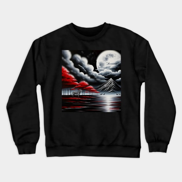 Zebra Mountain by Charlotte VanRoss (cvanross ) Crewneck Sweatshirt by Charlotte VanRoss 